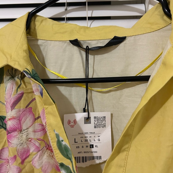 Zara Floral Yellow Dress with the Belt - Picture 6 of 10